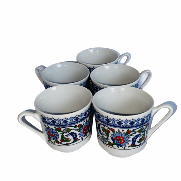 NWOT 5 Kutahya Porcelain Topkapi Coffee Cups - Picture 5 of 8